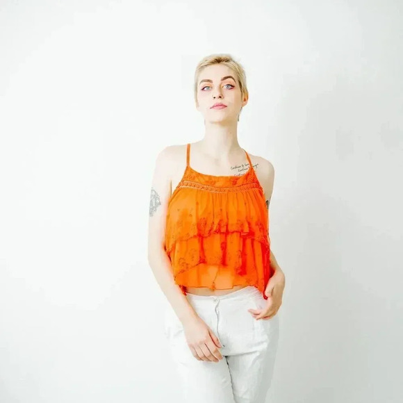 Free People Lace Layered Halter Top - Large - Picture 1 of 7